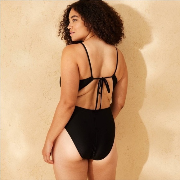 Wild Fable Black One-Piece Swimsuit NWT - Picture 2 of 6
